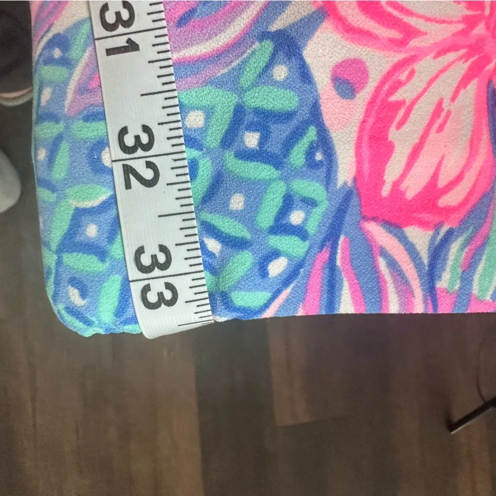 Lilly Pulitzer (2) “Kipton” Romper - One Shoulder Blue / Pink Floral Print - Picture 8 of 11